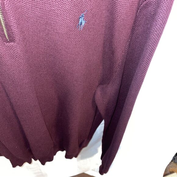 Polo Ralph Lauren Men’s Pullover Sweater Size 2XL Burgundy Pima Cotton Going Out - Picture 7 of 12